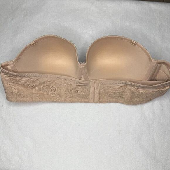 Torrid Curve 46B Nude Strapless Lace Bra Multiway Full Coverage Plus Size - Picture 3 of 4